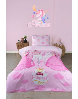 ETEHOMETEX Tek Kişilik Ranforce Pamuklu Lastikli Çarşaflı Nevresim Takımı PRENSES 8696474232043